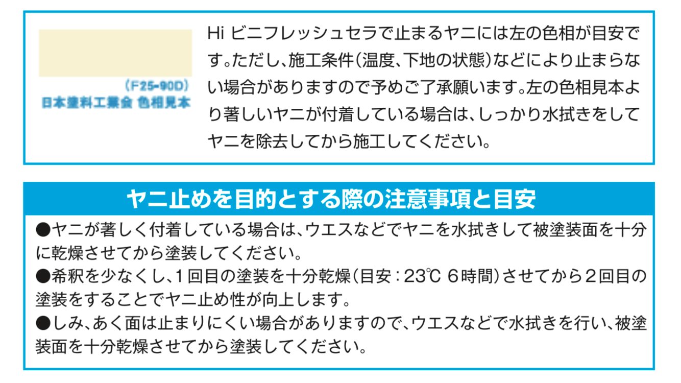 日本ペイントのHiビニフレッシュセラのヤニドメ効果・藤原ペイント