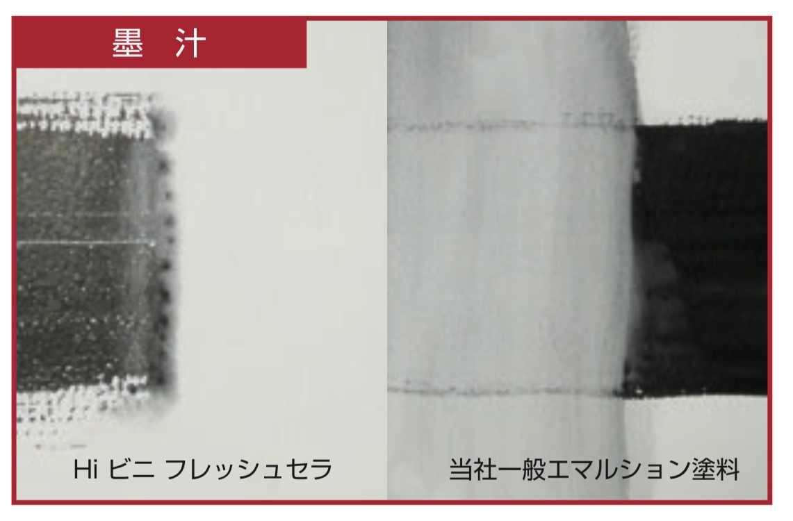 日本ペイントのHiビニフレッシュセラの汚染除去墨汁・藤原ペイント