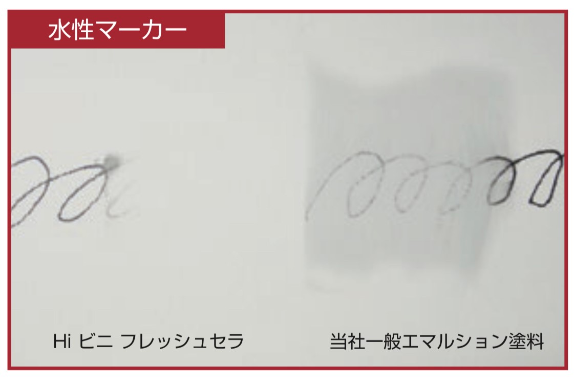 日本ペイントのHiビニフレッシュセラの汚染除去水性マーカー・藤原ペイント