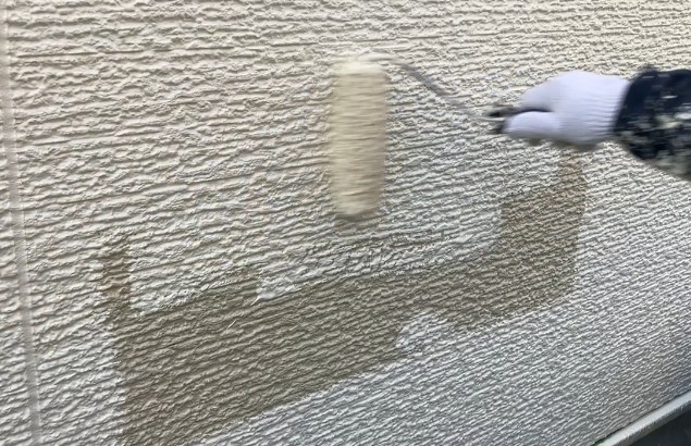 姫路市上大野で外壁塗装の中塗りafter1・藤原ペイント