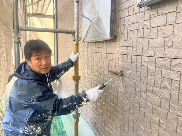 姫路市安室で外壁塗装の上塗りafter・藤原ペイント